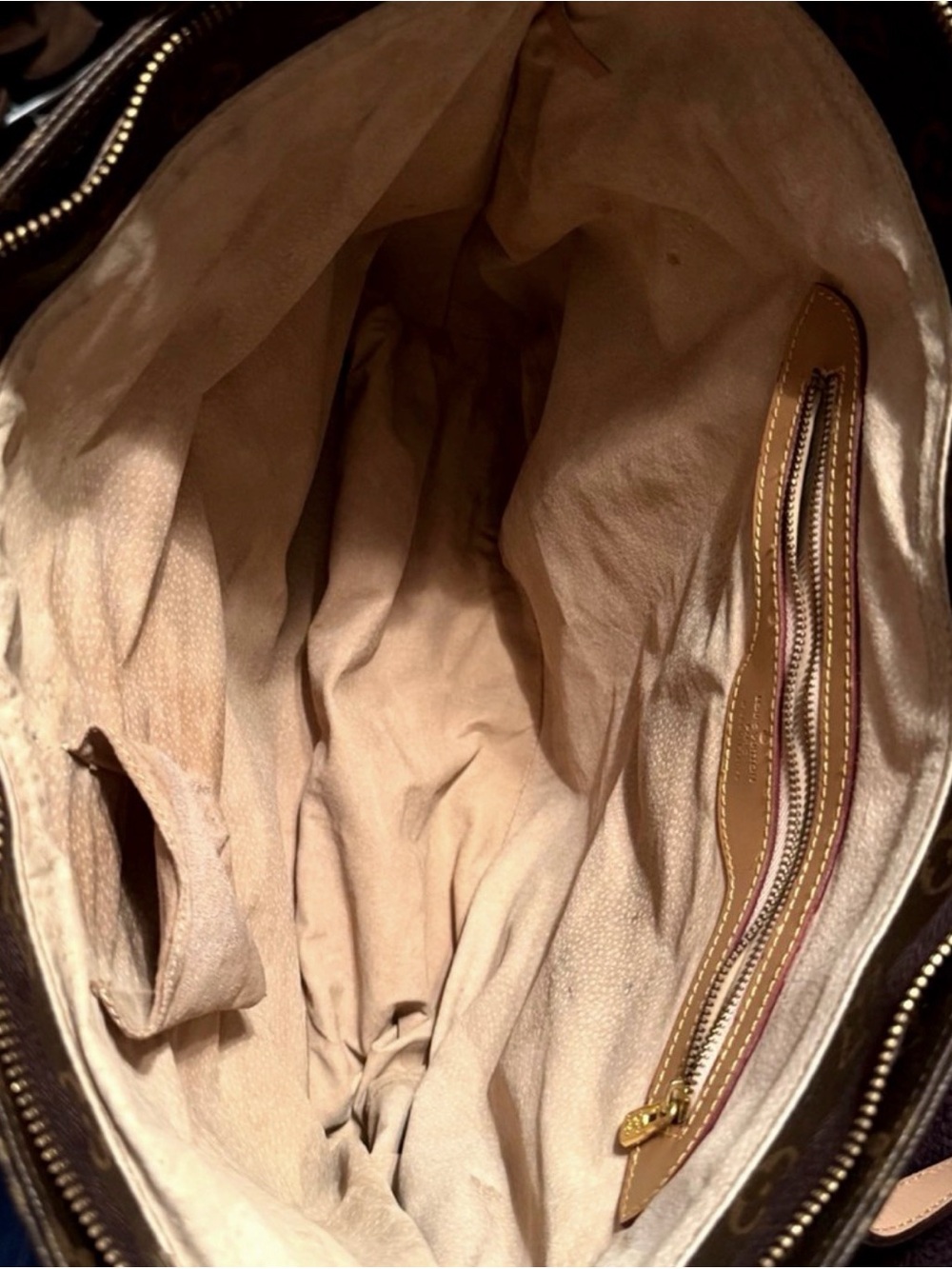 Brown Monogram Canvas Tote in Brown and Tan - Picture 7 of 9